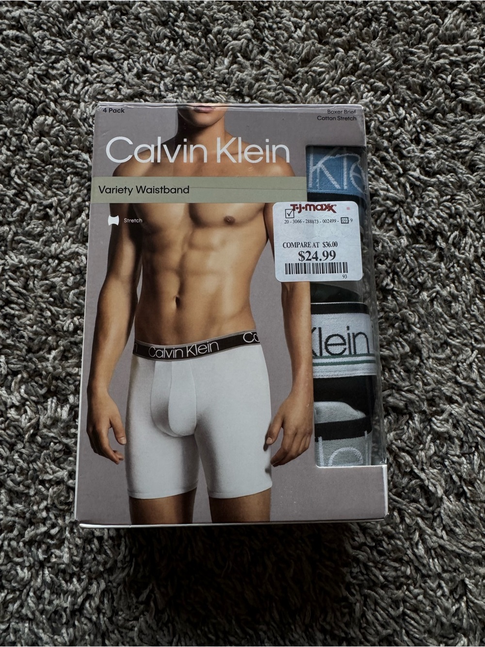 Calvin Klein White Boxer Briefs 4-Pack with Variety Waistbands